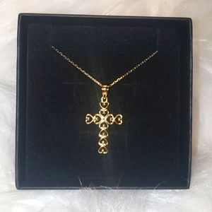 New Multiple Heart Shaped Cross Pendant Necklace